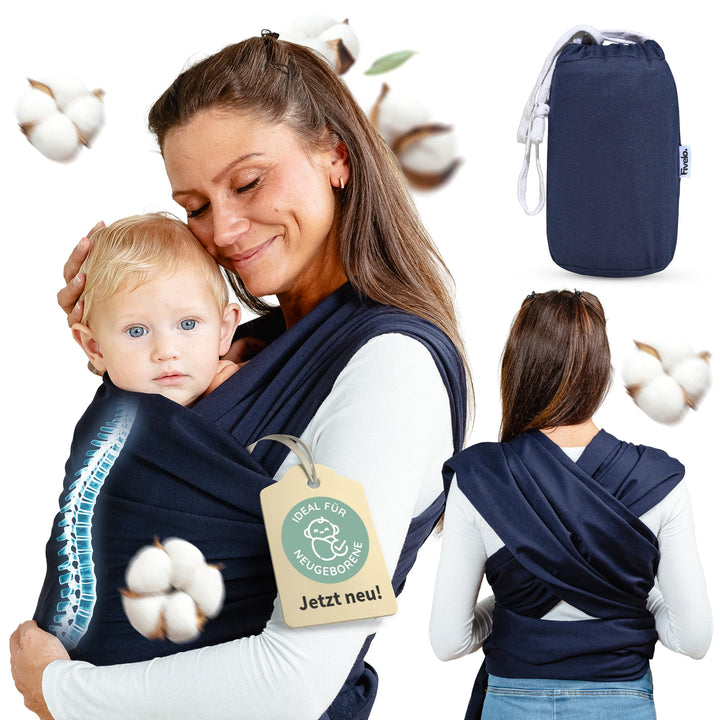 Tragetuch Neugeborene - Elastisches Baby Trage-Tuch ab Geburt, Atmungsaktive & ergonomische Koala-Ba