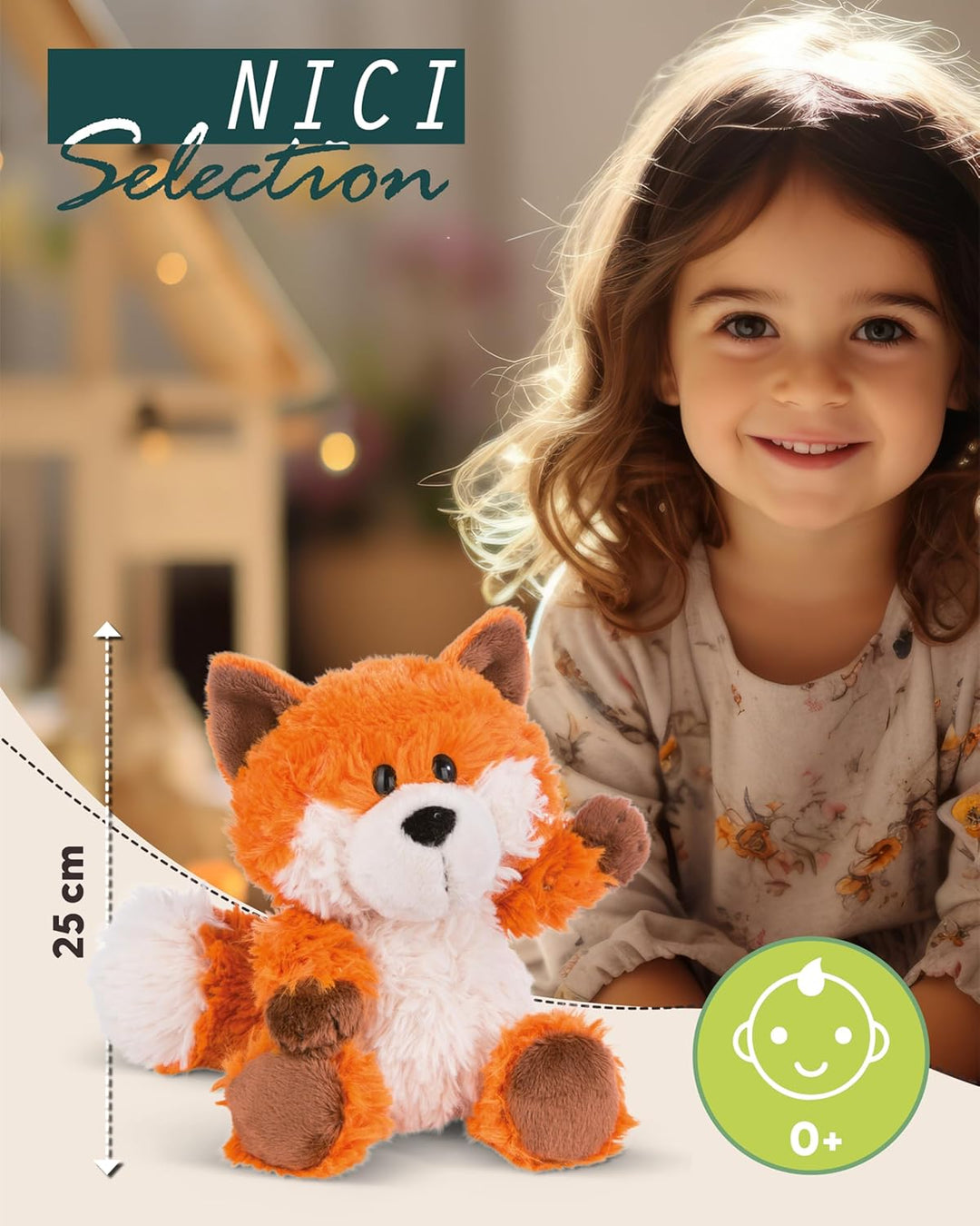 NICI Kuscheltier Fuchs Fridalie 25cm orange - Stofftier aus weichem Plüsch, niedliches Plüschtier zu