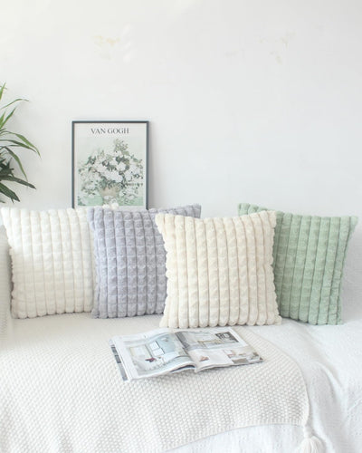 OYIMUA Salbei Grün Kissenbezug 50x50 2er Set Flauschig Kuschelkissen Plüsch Kissenbezüge Dekokissen