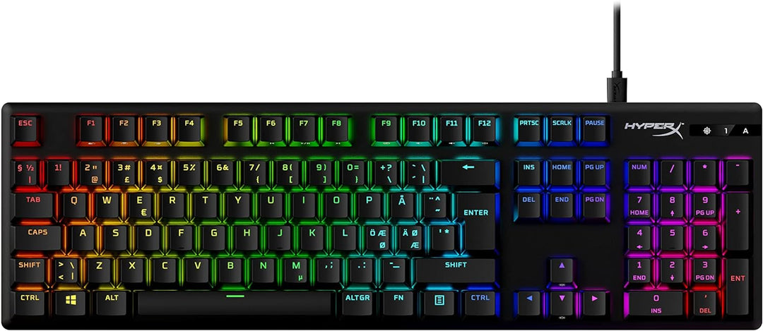 HYPERX Alloy Origins PBT-Mechanische Gaming Tastatur, PBT Keycaps, Tastenkappen, RGB, Mechanische Sw