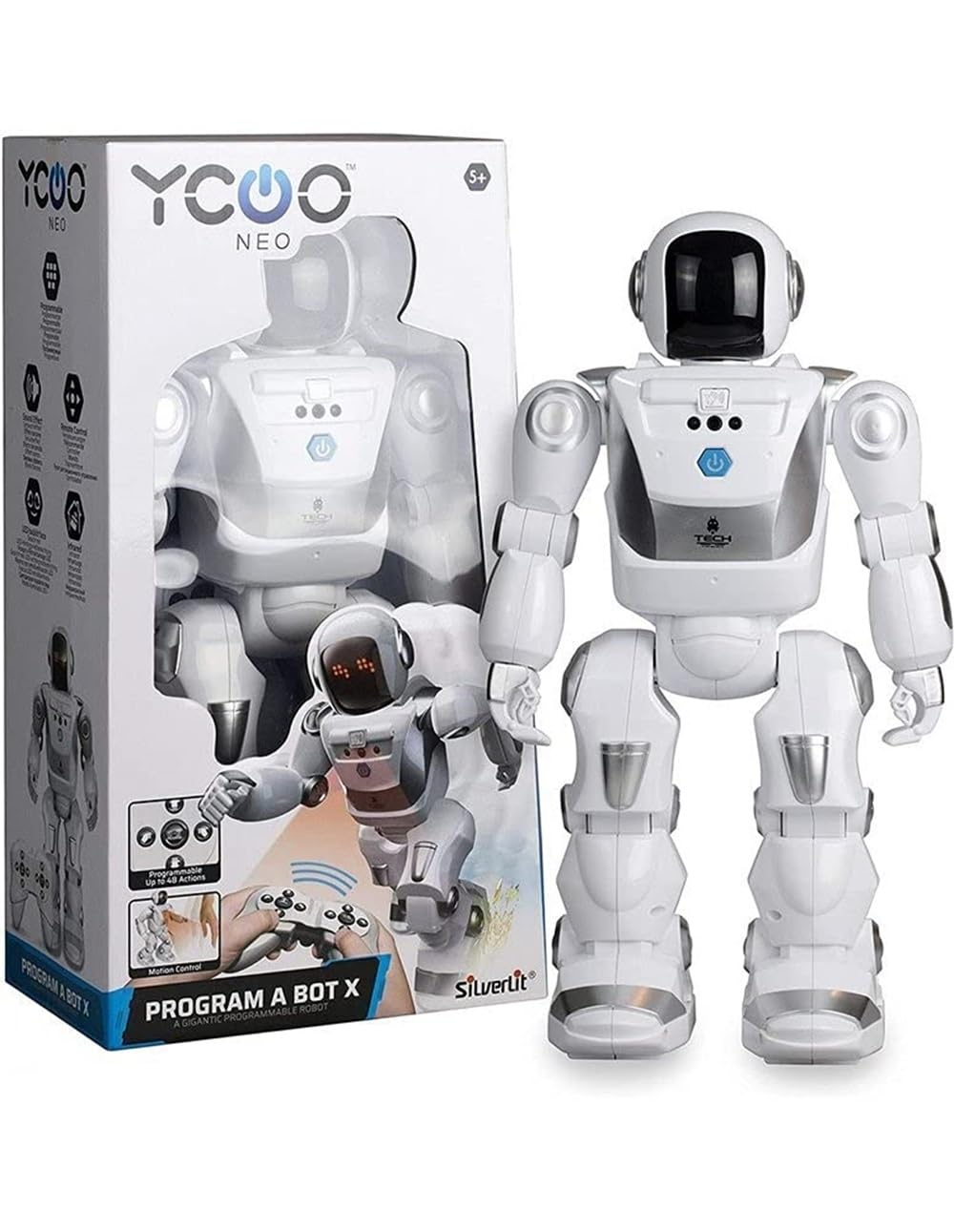 YCOO 88071 Programm A BOT X by Silverlit, Ferngesteuerter Roboter, programmierbar, Ton- und Lichteff