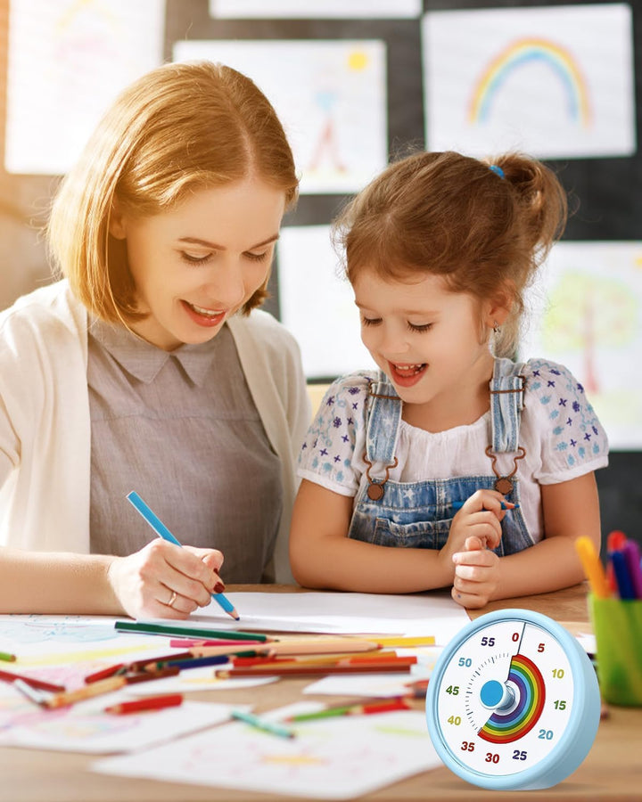 Visueller Timer für Kinder 60 Minuten Countdown Timer mit Grossem Bildschirm, für Kinder Zahnputztim