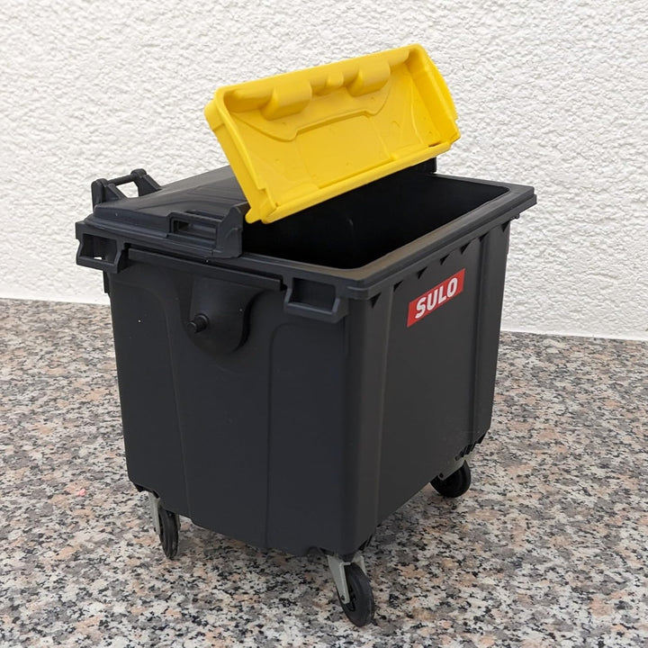 Sulo Mini Mülltonne Container 1100L Nachbildung | Tisch-Mülleimer Klein | Desktop Büro Schreibtisch