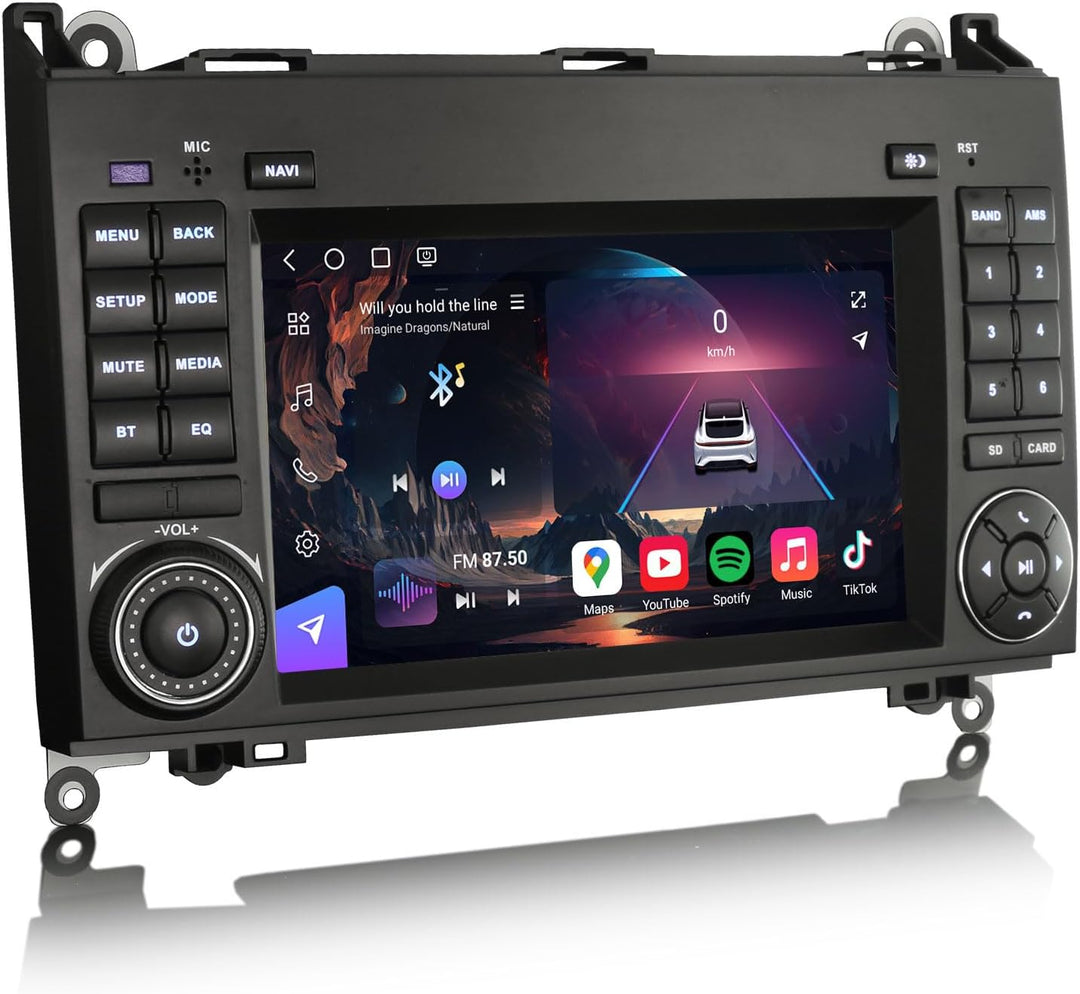 Erisin Snapdragon 8 Kern 4GB+64GB Android 14 Autoradio für Mercedes A/B Klasse W169 W245 Sprinter Vi