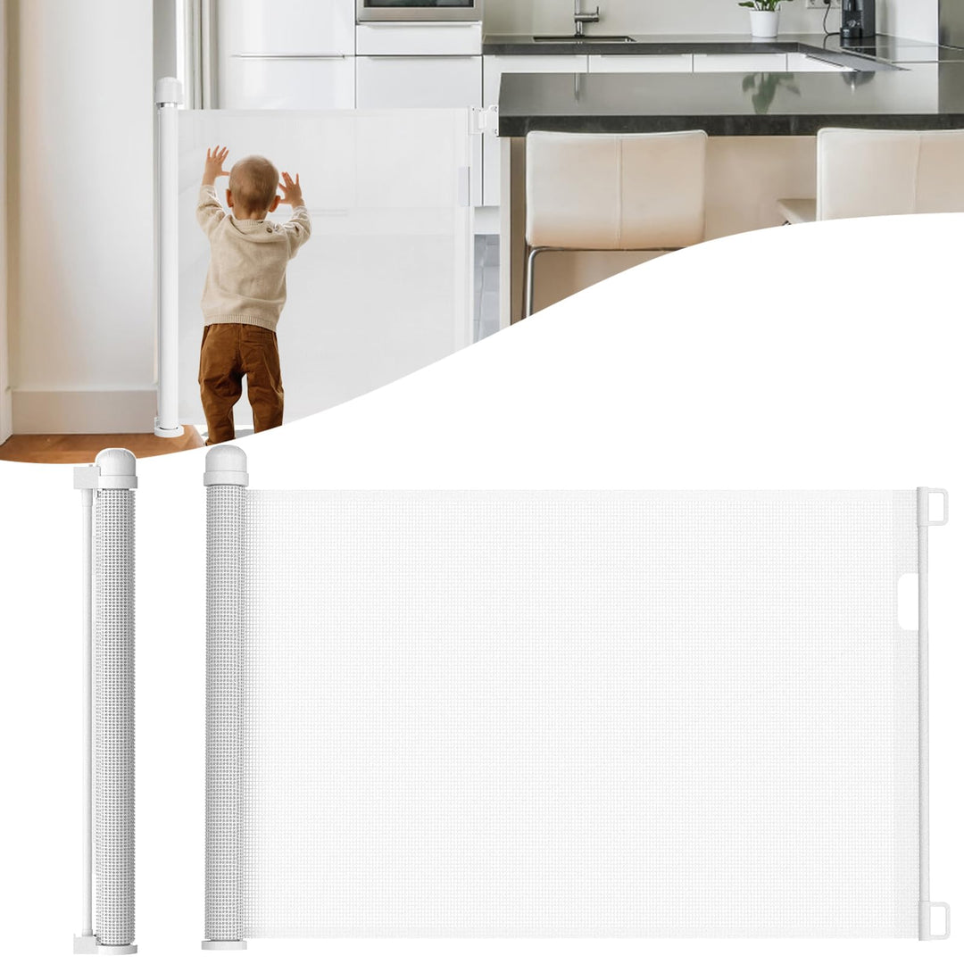 VA-Cerulean Treppenschutzgitter Türschutzgitter Ausziehbar für Kinder und Baby, 150 cm Abschliessbar