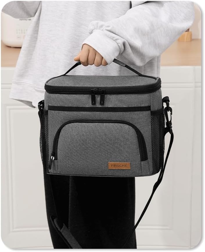 Kühltasche Lunchtasche, Thermotasche mit Verstellbarem Schultergurt, Faltbar Isolierte Cooler Bag, L