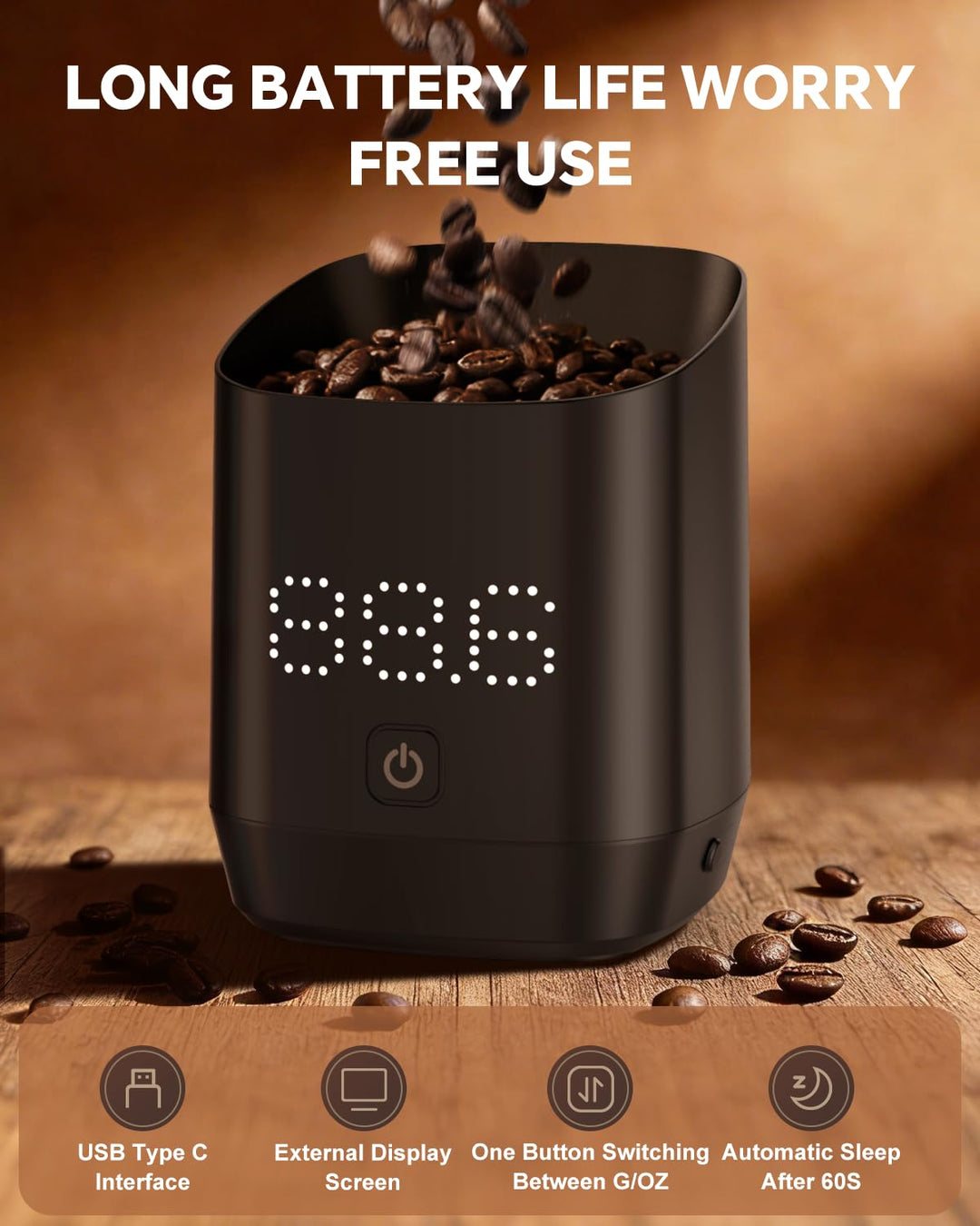 Kaffee Waage, Digital Kaffeewaage för Espresso & Pour-Over, Kaffeewaage mit Timer Barista Zubehör, M
