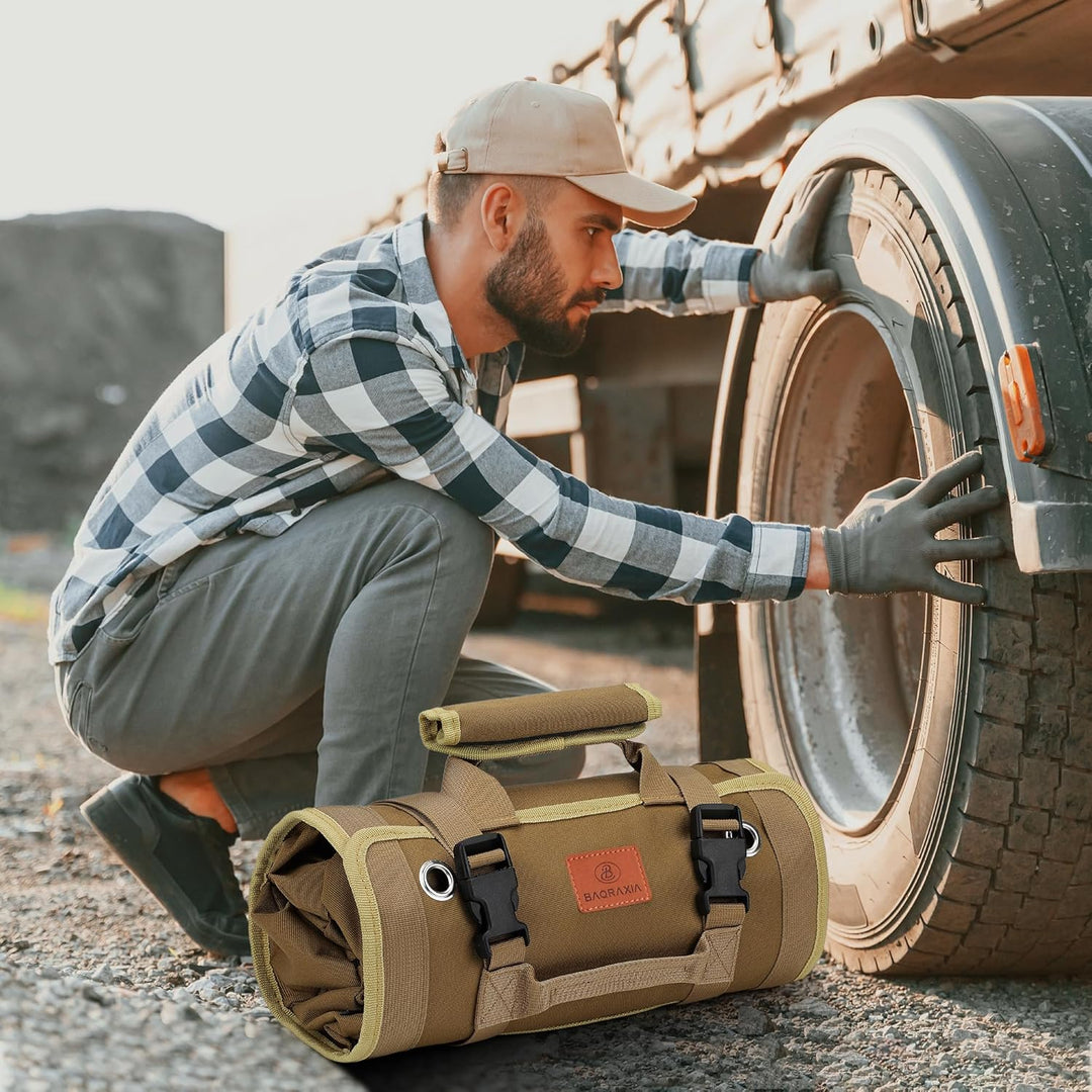 BAQRAXIA Werkzeugtasche, aufrollbare kleine Werkzeugbox, Werkzeuggeschenke für Männer, Vater, Eheman
