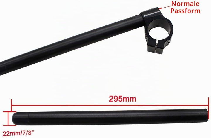 Motorrad Halber-Lenker HalberLenker aus Aluminium Stummellenker CNC Lenkerstummel 50 mm (Schwarz), S
