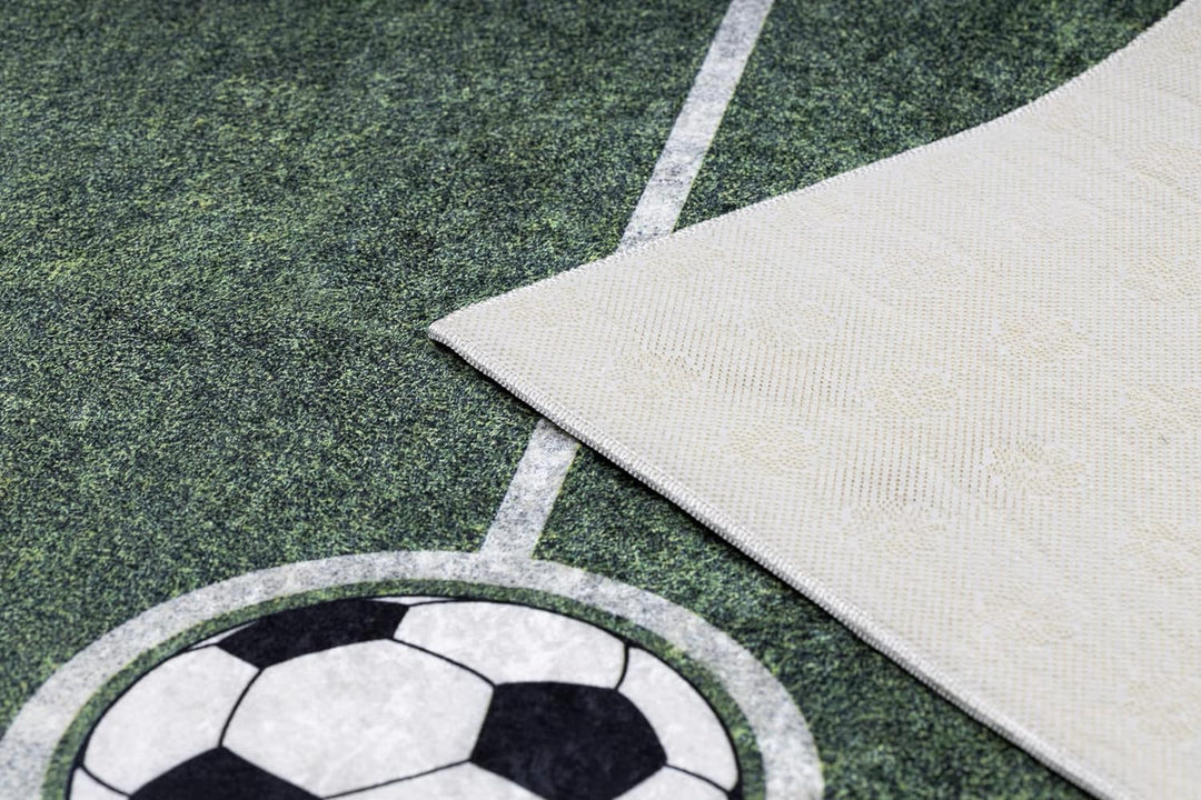 Kinderteppich Bambino Waschteppich Spielfeld, Fussball, für Kinder Anti-Rutsch - grün 160x220 cm 160