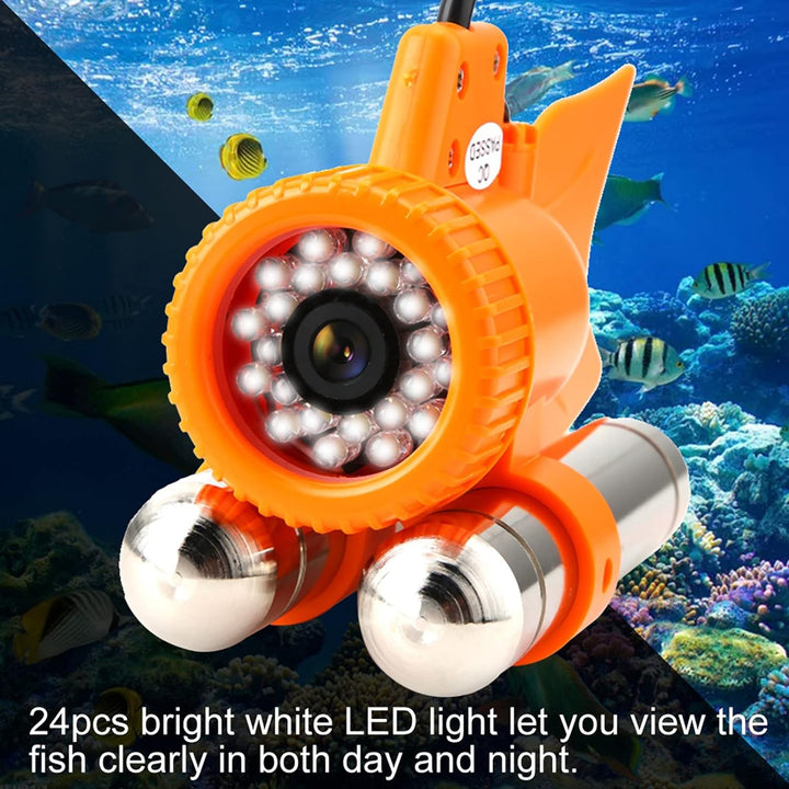 Les-Theresa DC12V 24LED1000TVL HD Unterwasserkamera Farbvideo Nachtsicht Fischfinder(20m), 20m