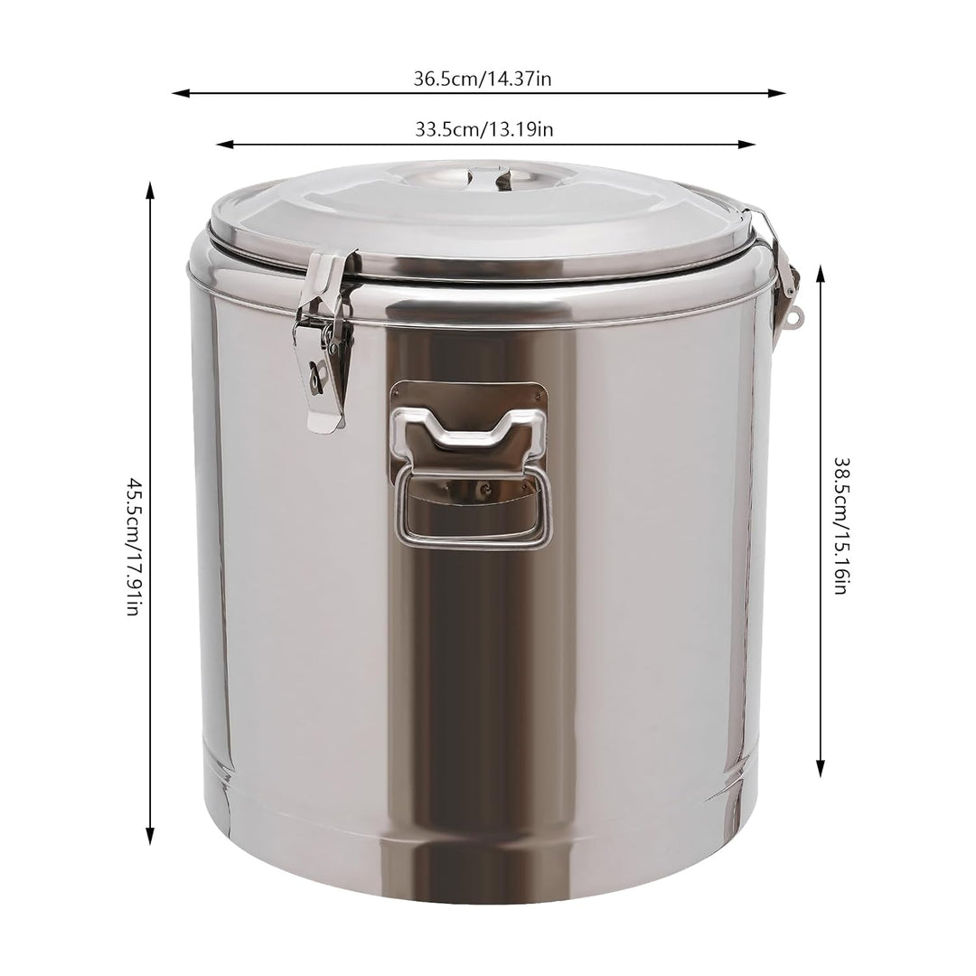 MINRS 32L Transport Thermobehälter Profi Gastro Edelstahl Thermotransportbehälter mit Tragegriffen,