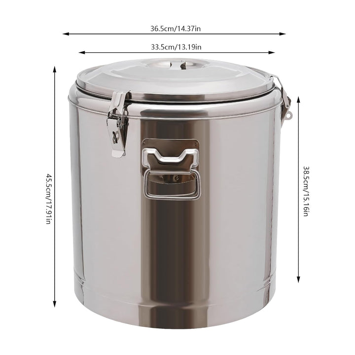 MINRS 32L Transport Thermobehälter Profi Gastro Edelstahl Thermotransportbehälter mit Tragegriffen,