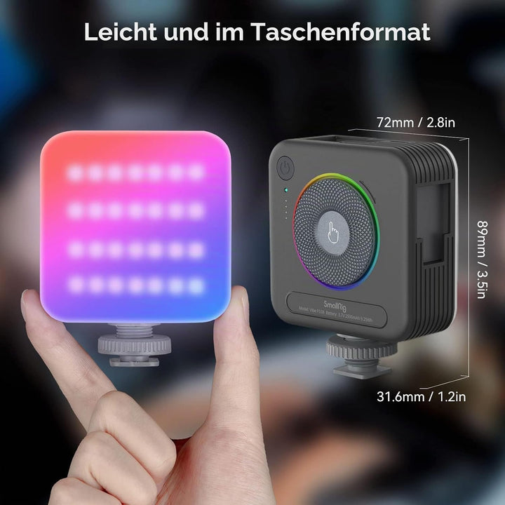 SMALLRIG RGB-Videoleuchte mit Integriertem 2500mAh-Akku, 108 RGB-Perlen Video Licht RGB mit 12 Licht