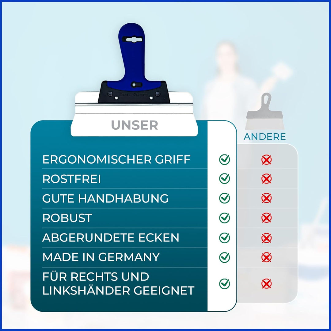 BACHSAM® Made in Germany hochwertiger Flächenspachtel 600mm breit - Profi Fassadenspachtel zum Spach