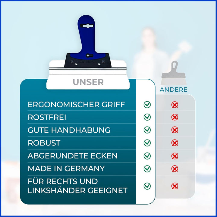 BACHSAM® Made in Germany hochwertiger Flächenspachtel 600mm breit - Profi Fassadenspachtel zum Spach