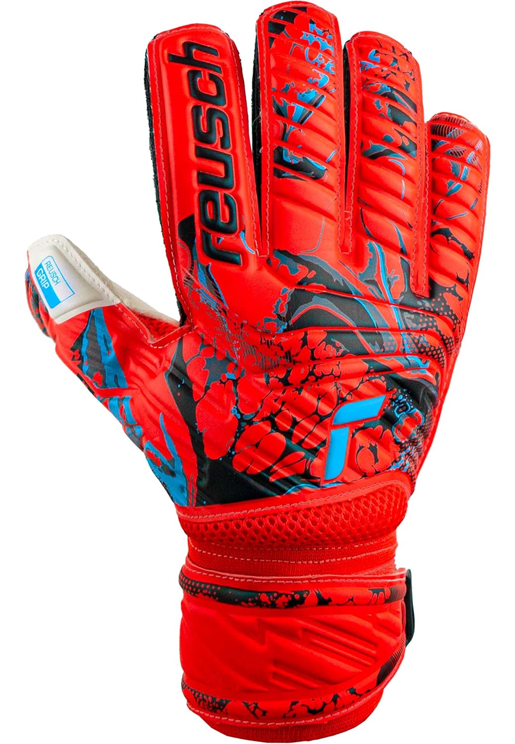 Reusch Herren Attrakt Grip Torwarthandschuhe 10 Bright Red / Future Blue, 10 Bright Red / Future Blu