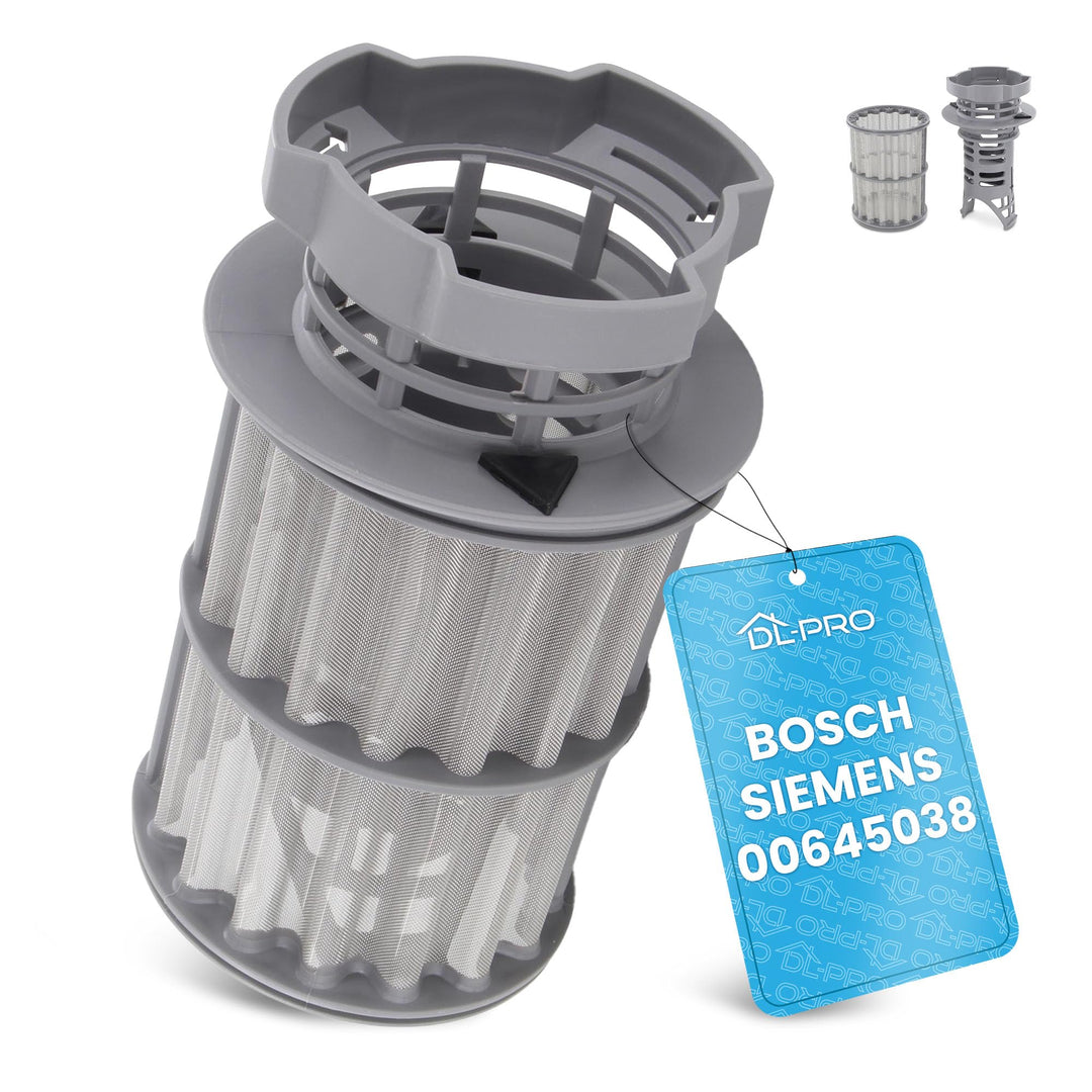 DL-pro Filter Grobsieb + Mikrofilter für Bosch Siemens 00645038 645038 Zweiteilig Feinsieb Schmutzsi