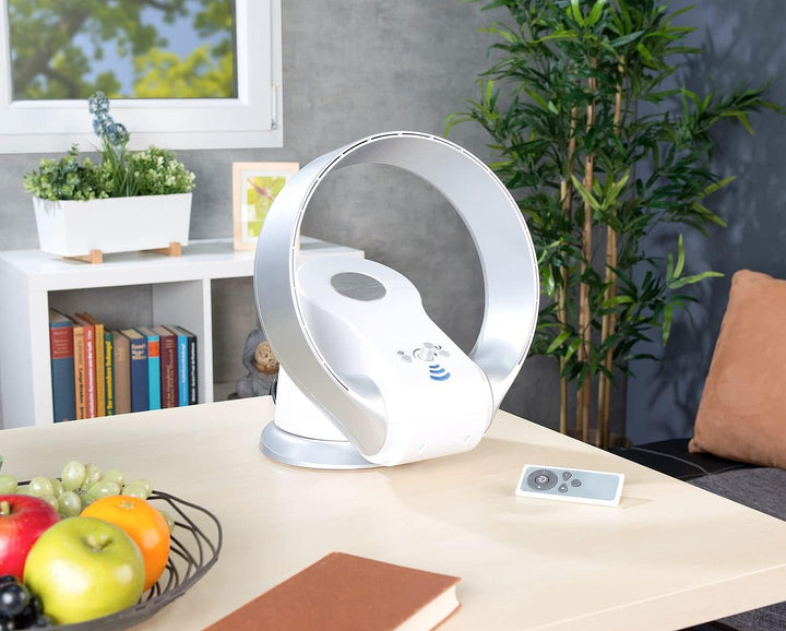 Sichler Haushaltsgeräte Lüfter: Rotorloser 360°-Wand- und Tisch-Ventilator mit Oszillation, 26 Watt