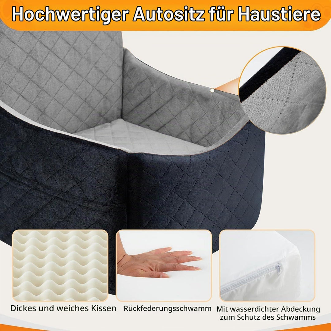 Hunde Autositz Für Mittlere Hunde,Hundesitz Auto Rückbank,Waschbares Hundebett Auto Rückbank Mit Dic