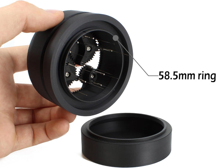 Clara Coffee Präzises WDT Espresso Verteilungstool mit Planetary Spinning Gear Design 58mm Schwarz 5
