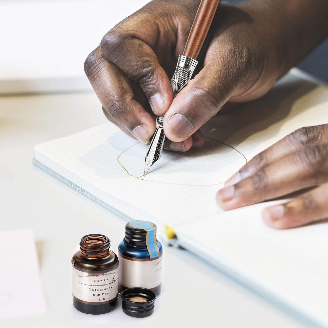 GC Kalligraphie Tinte-Set mit 10 Farben x 20 ml Tintenflaschen- Kohlenstofffreie Tinte für Füllfeder