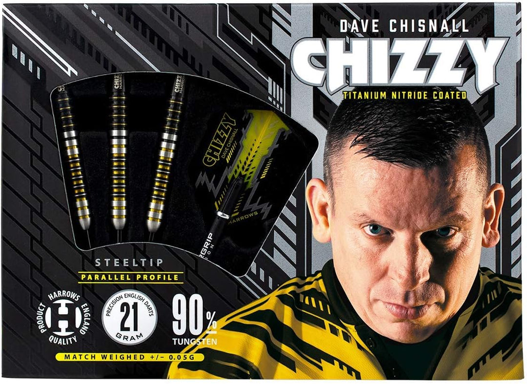 Harrows Steel Darts Dave Chisnall Chizzy 90% Tungsten Steeltip Dart Steeldart 22 Gramm, 22 Gramm