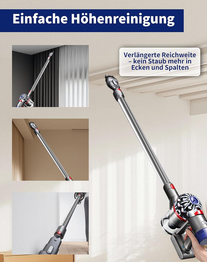 Verlängerungsrohr für Dyson V12 Detect Slim / V10 Digital Slim Stabstaubsauger, 74 cm Aluminium mit