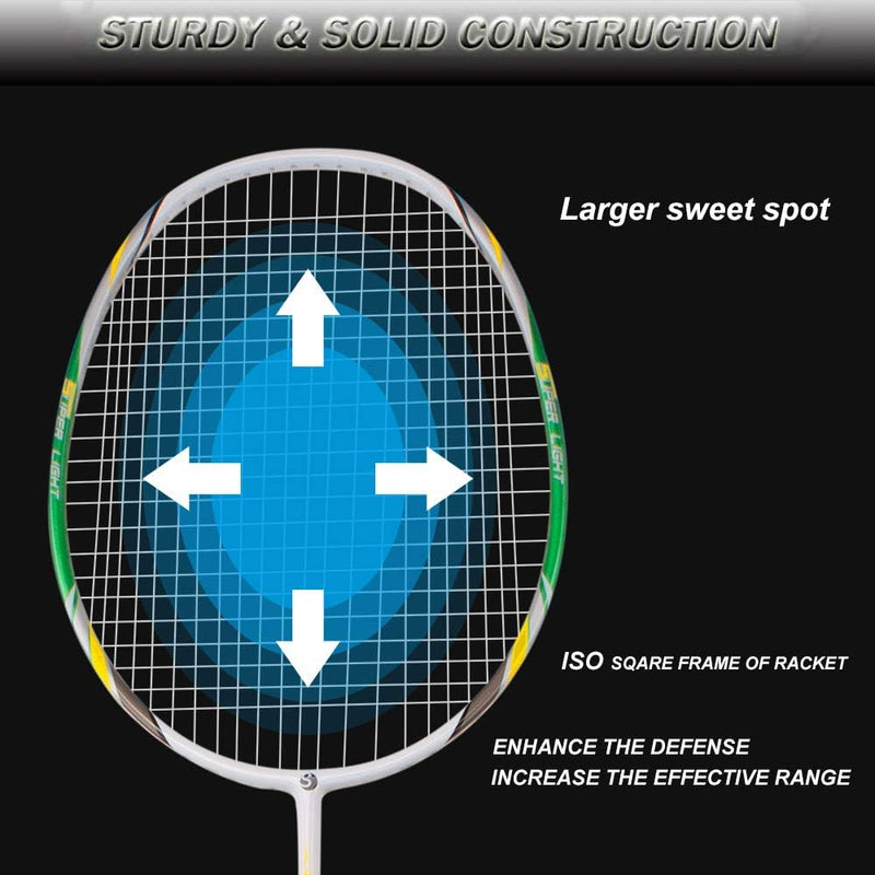 Senston Graphit Badminton Set Carbon Profi Badmintonschläger Leichtgewicht Badminton Schläger Federb