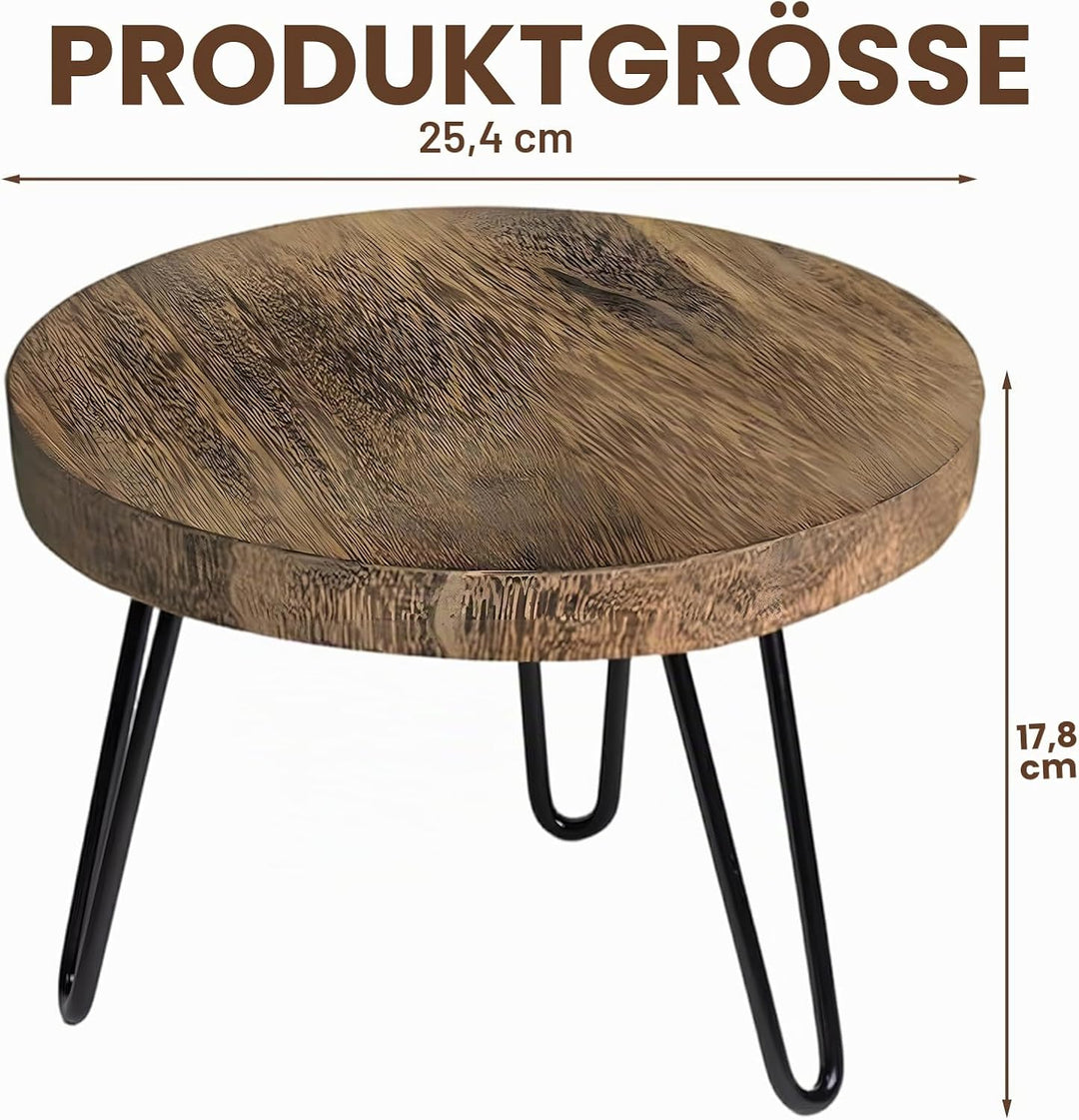 Pflanzenständer aus Holz, Blumenständer Rund Hohe Belastung Blumenhocker 25CM, für Verschiedene Topf
