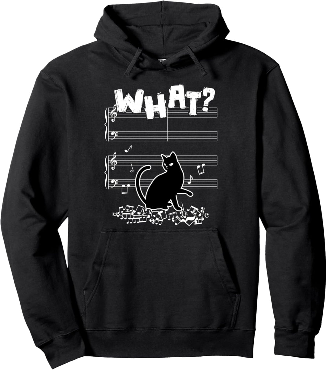 Cat What lustige Katze Musiknote Pullover Hoodie