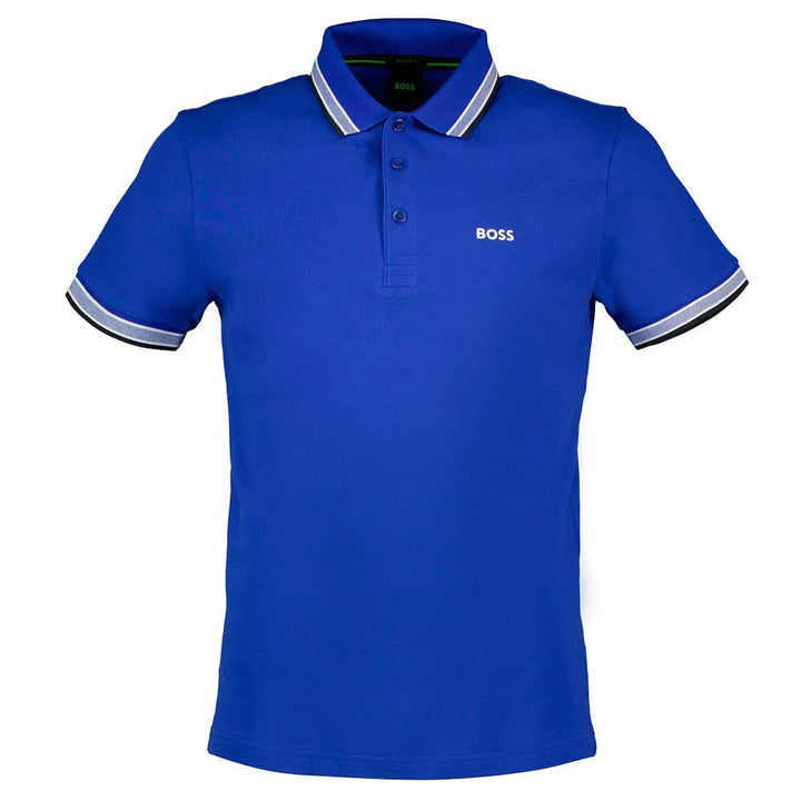 BOSS Herren Paddy Poloshirt aus Bio-Baumwolle mit Logo M Bright Blue433, M Bright Blue433