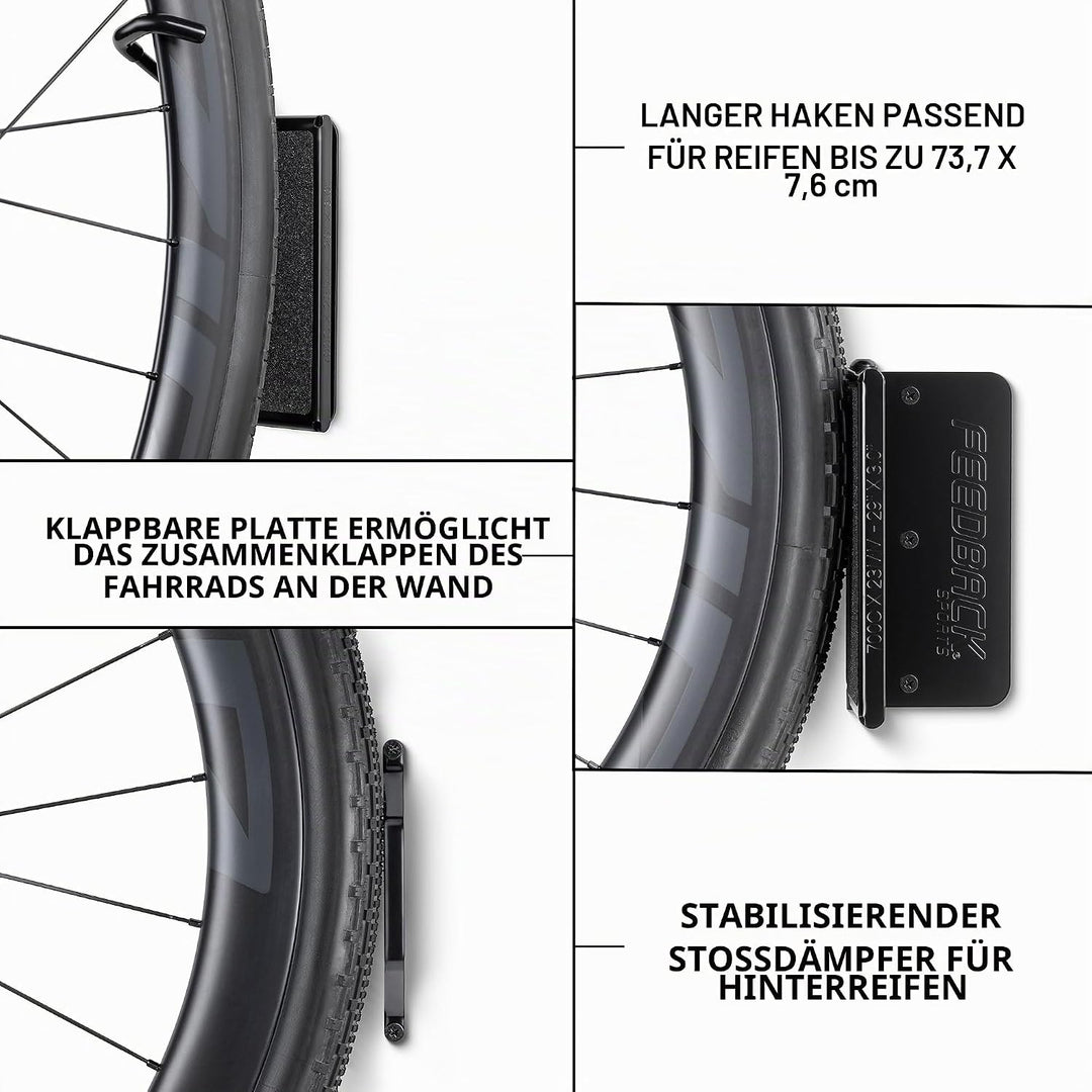 FEEDBACK SPORTS Velo Scharnier 2.0 schwenkbare Fahrrad-Wandhalterung, vertikaler Fahrradaufhänger, G