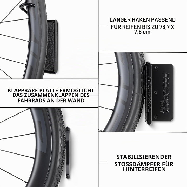 FEEDBACK SPORTS Velo Scharnier 2.0 schwenkbare Fahrrad-Wandhalterung, vertikaler Fahrradaufhänger, G