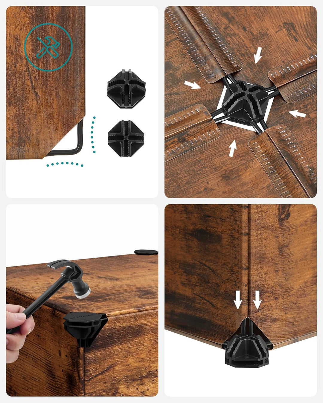 SONGMICS Schuhregal mit 10 Ebenen, Steckregal, Regalsystem, Schuh-Organizer, DIY-Regal, mit Tür, aus