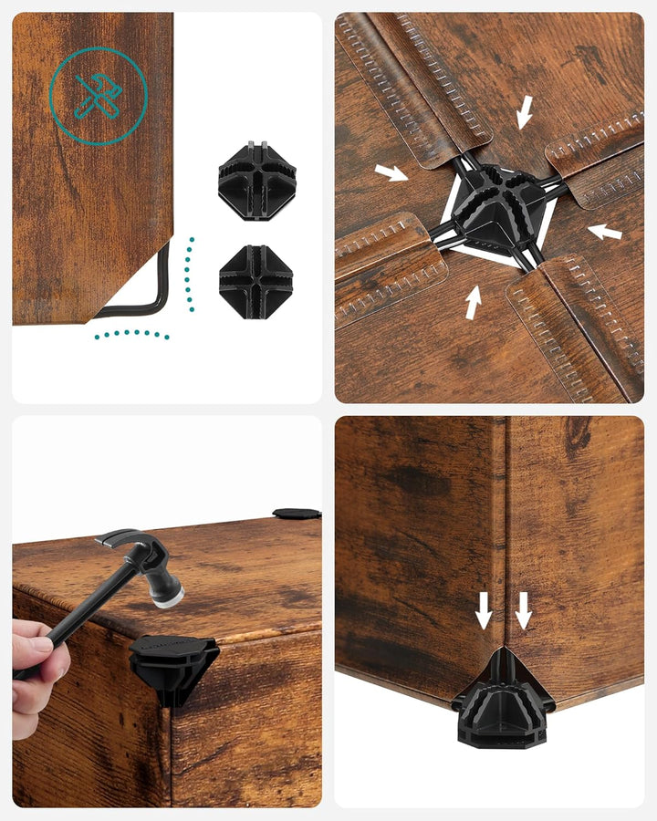 SONGMICS Schuhregal mit 10 Ebenen, Steckregal, Regalsystem, Schuh-Organizer, DIY-Regal, mit Tür, aus