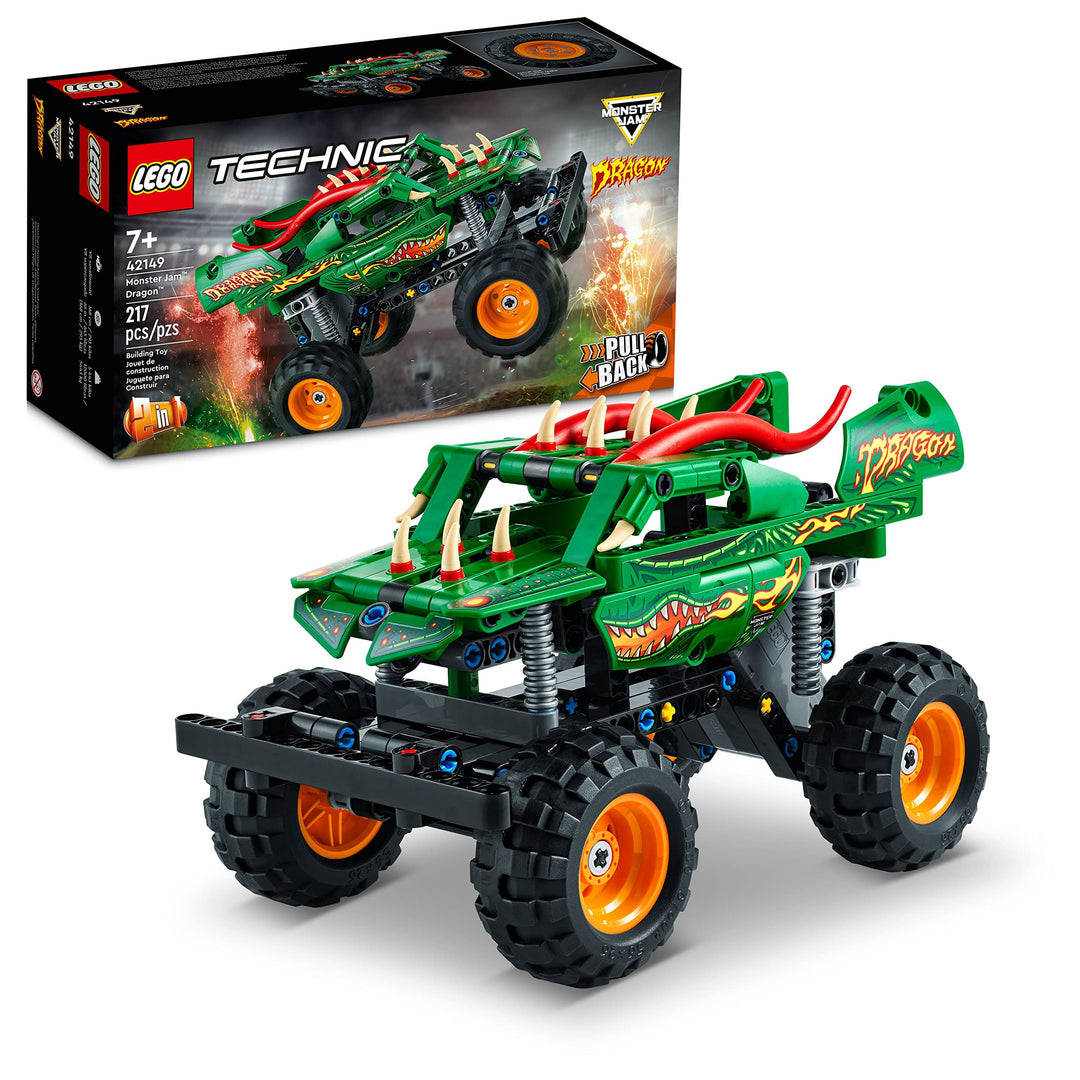LEGO Technic Monster Jam Dragon Monster Truck Spielzeug für Jungen und Mädchen, 2-in-1-Rennautospiel