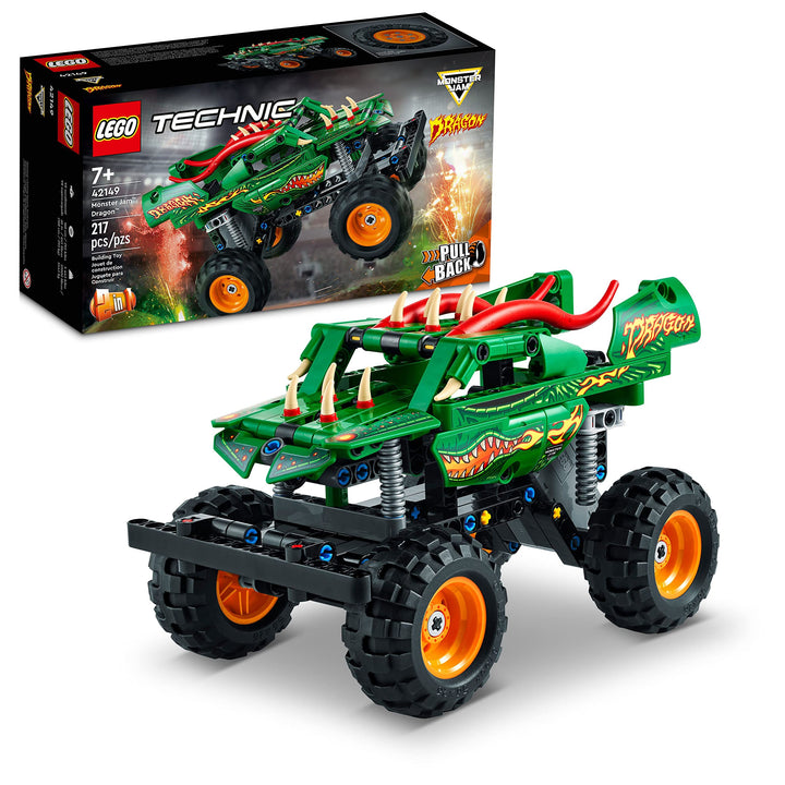 LEGO Technic Monster Jam Dragon Monster Truck Spielzeug für Jungen und Mädchen, 2-in-1-Rennautospiel