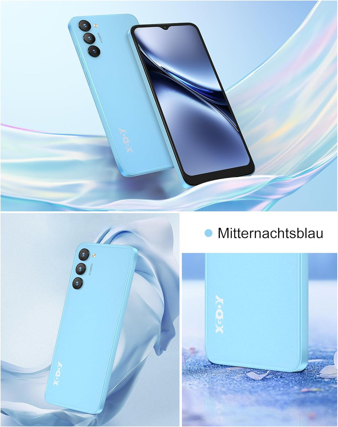 XGODY X36 Handy Ohne Vertrag, 6,52" Android 15 Smartphone, 4G LTE Dual SIM Octa-Core, 7GB/32GB (256G