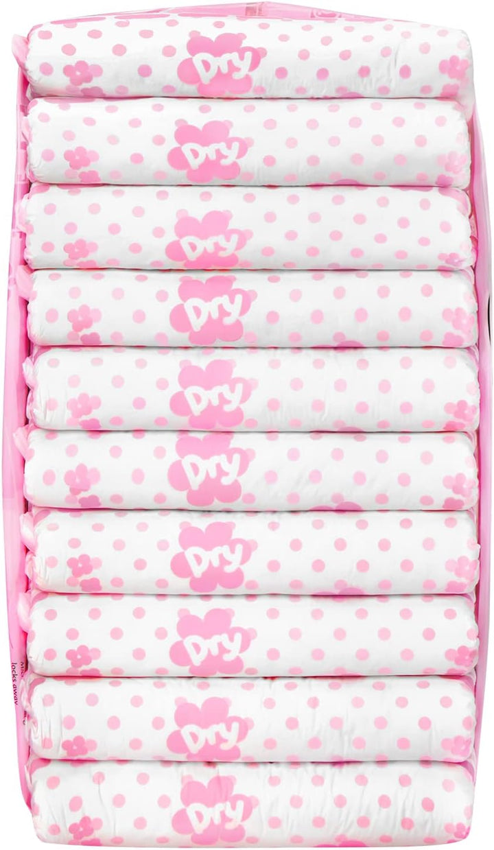 LittleForBig 5500-5800 ml Erwachsenen Gedruckten Windeln 10 Stück - Baby Usagi (XL) XL Rosa, XL Rosa