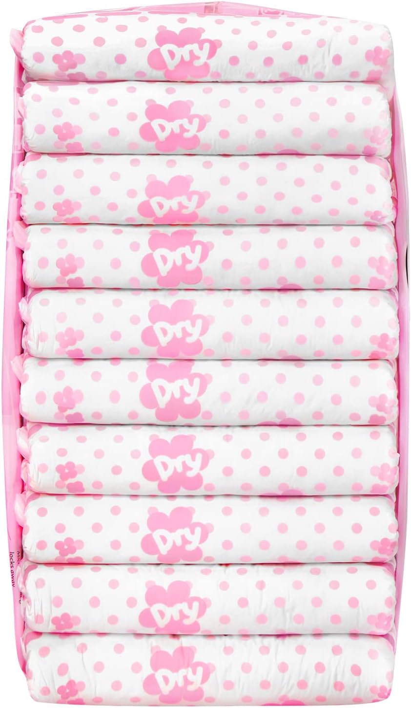 LittleForBig 5500-5800 ml Erwachsenen Gedruckten Windeln 10 Stück - Baby Usagi (L) L Rosa, L Rosa