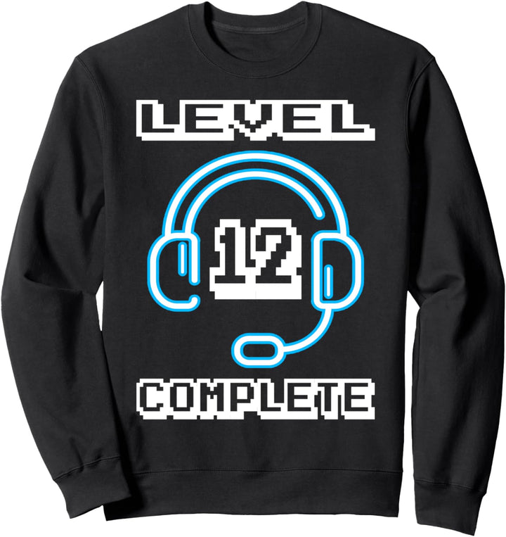 Level 12 Complete 12. Geburtstag Gamer Gaming 12 Jahre Alt Sweatshirt
