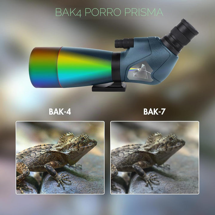 25-75X70 Spektiv für Zielschiessen - HD Spektiv mit Stativ Tragetasche & Smartphone Halterung - BAK4