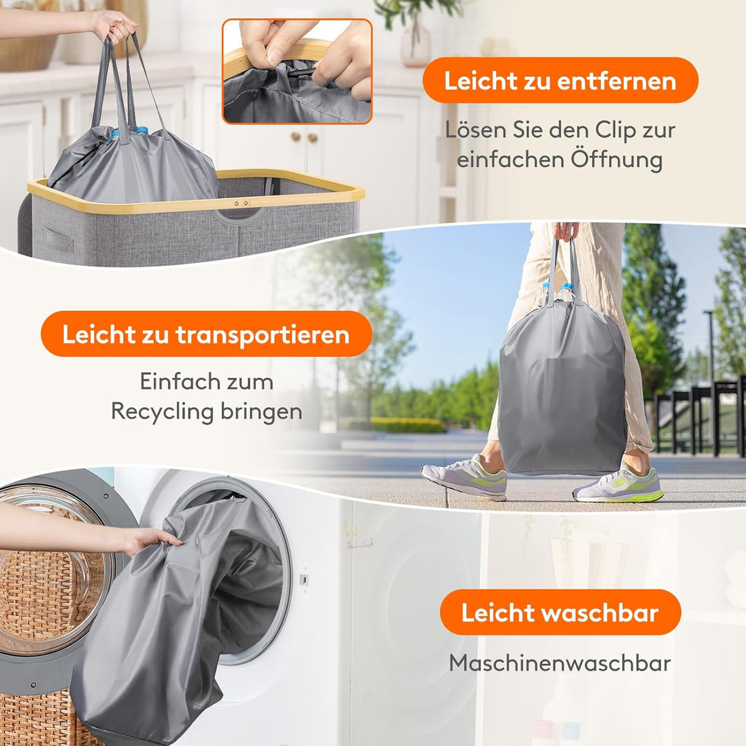 Lifewit 120L Pfandflaschen Sammelbehälter, Flaschen Organizer mit Deckel, Flaschensammler Leergut 2
