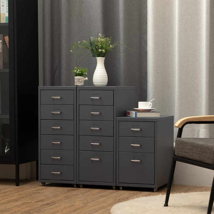 HollyHOME Mobiler Aktenschrank mit 5 Schubladen, rollender Aktenorganisator, Aufbewahrungsschrank au