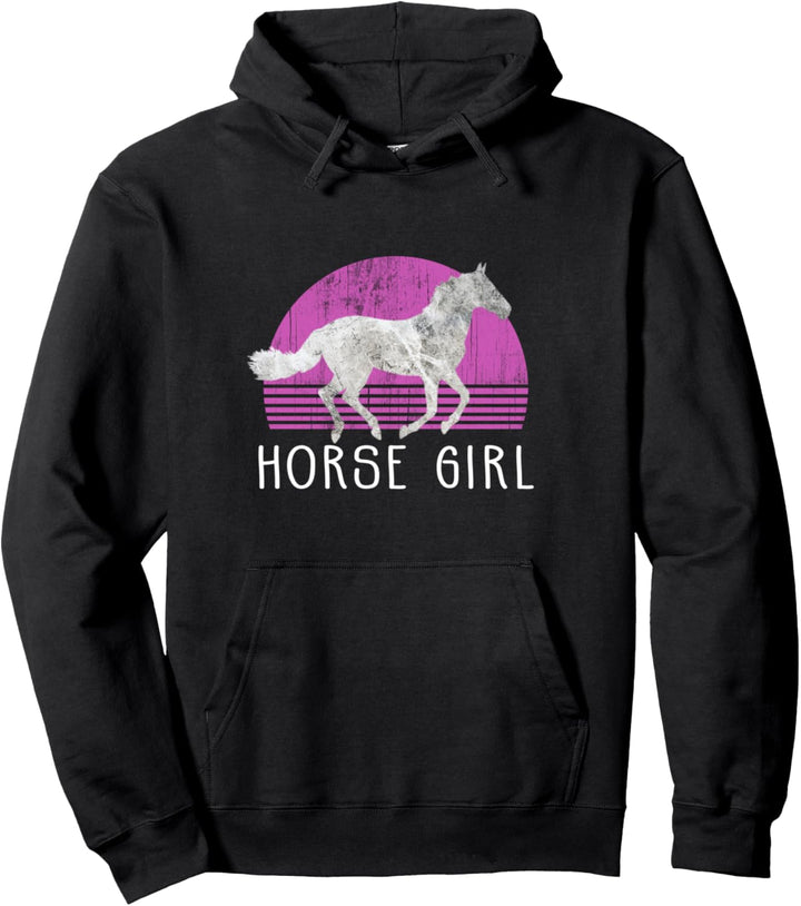 Pferde Mädchen lieben Pferde reiten, Vintage Geschenk Mädchen Teens Frauen Pullover Hoodie