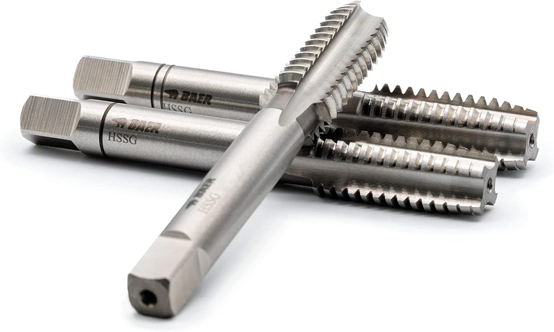 BAER Handgewindebohrersatz HSSG, Handgewindebohrerset 3-tlg. Satz M 8 x 1,25 - Gewindeschneider - Ge