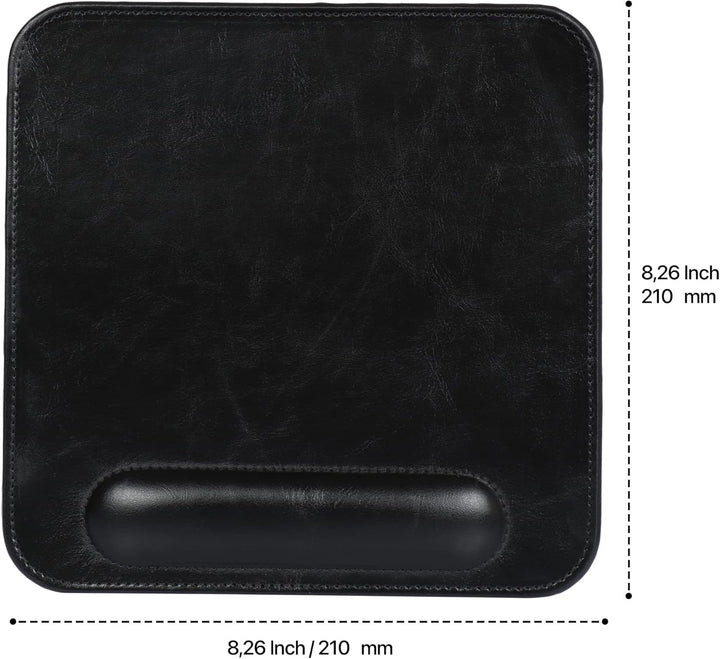 Londo Leder Mauspad mit Handgelenkauflage – Rutschfeste Unterseite, Glatte Oberfläche, Ergonomisches