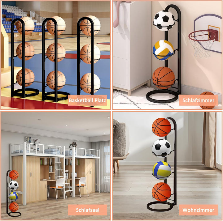 Ballständer, Ballregal, Vertikale Ballaufbewahrung, Ball Rack, Ball Display Ständer für Basketball,