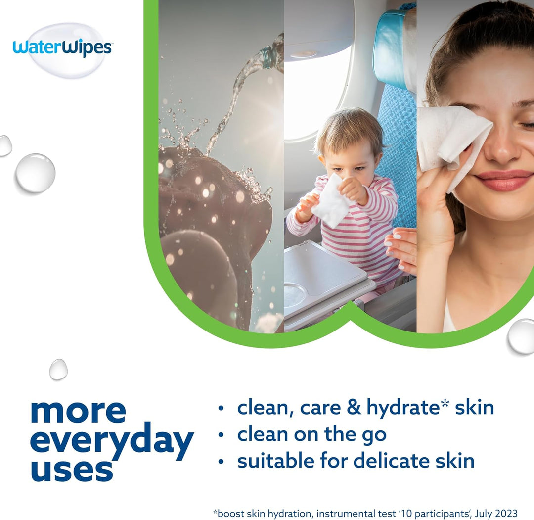 WaterWipes Sensitive+ Hydrating Boost Wipes, Feuchtigkeitsspendende Tücher, 720 Stück (12 Packungen)
